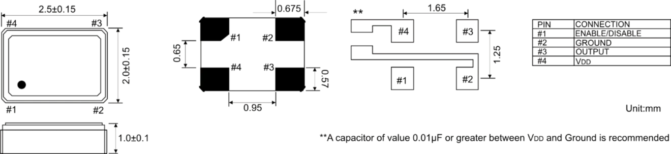 KERÁMIA SPXO OSZCILLÁTOR 2,5 X 2,0 MM KERÁMIA SPXO OSZCILLÁTOR 2,5 X 2,0 MM