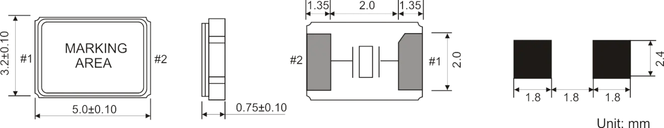 SMD Quartz Crystal 5.0 x 3.2 mm